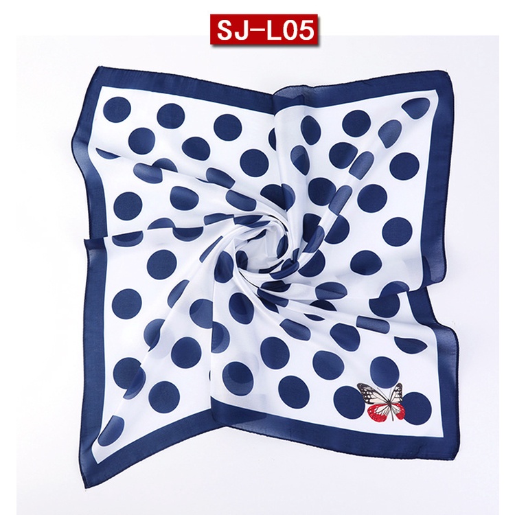 Khăn Choàng Cổ Buộc Dây Bằng Lụa In Họa Tiết Chấm Bi Thời Trang Xuân Thu 24 Giờ