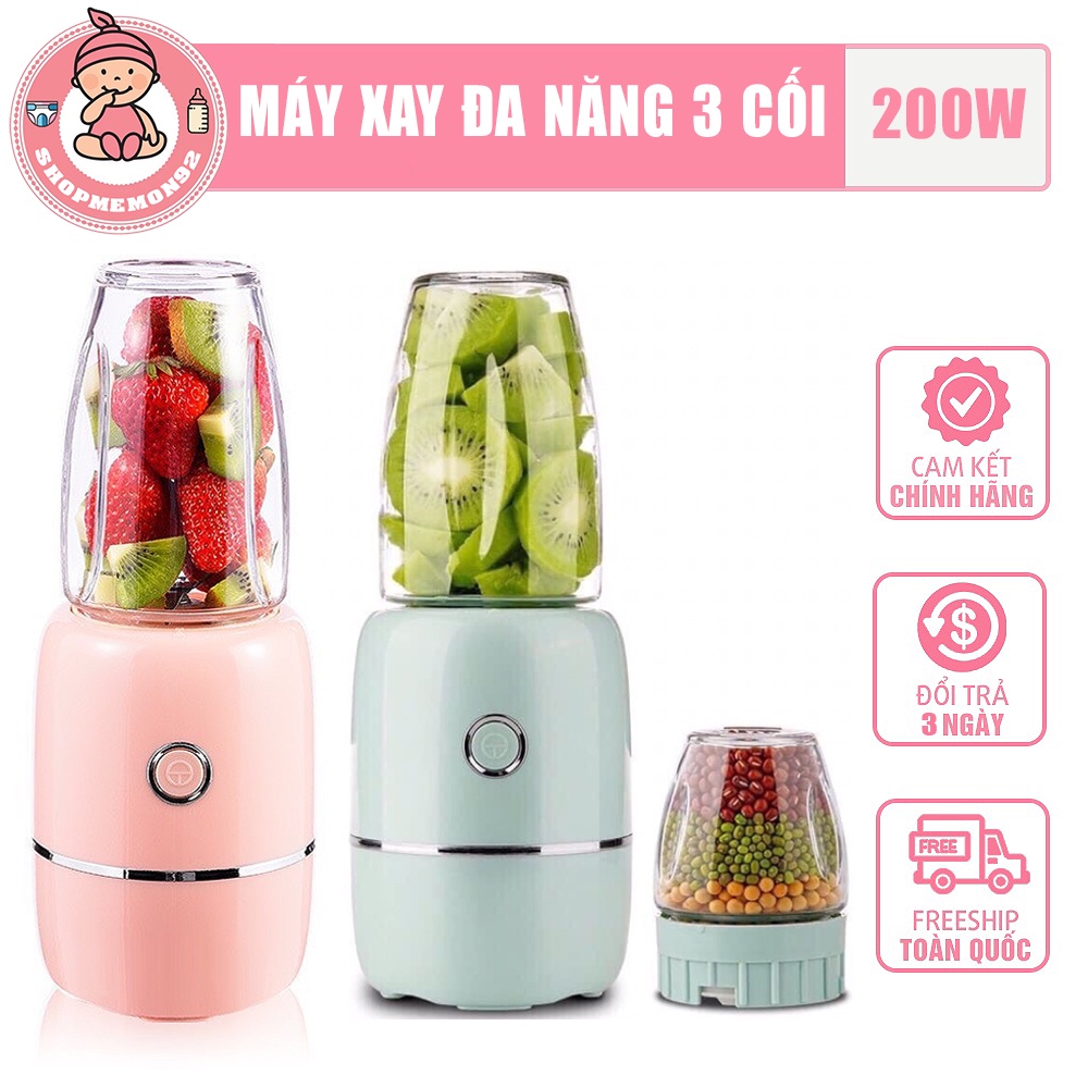 Máy xay đa năng - Máy xay 3 cối đồ ăn dặm nội địa Trung chính hãng sử dụng dễ dàng tiện lợi công suất lớn