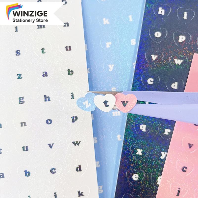 Winzige sticker decor top loader sticker chữ hình dán chữ cái toploader decor sẵn rẻ họa tiết chữ cái lấp lánh trang trí sổ tay