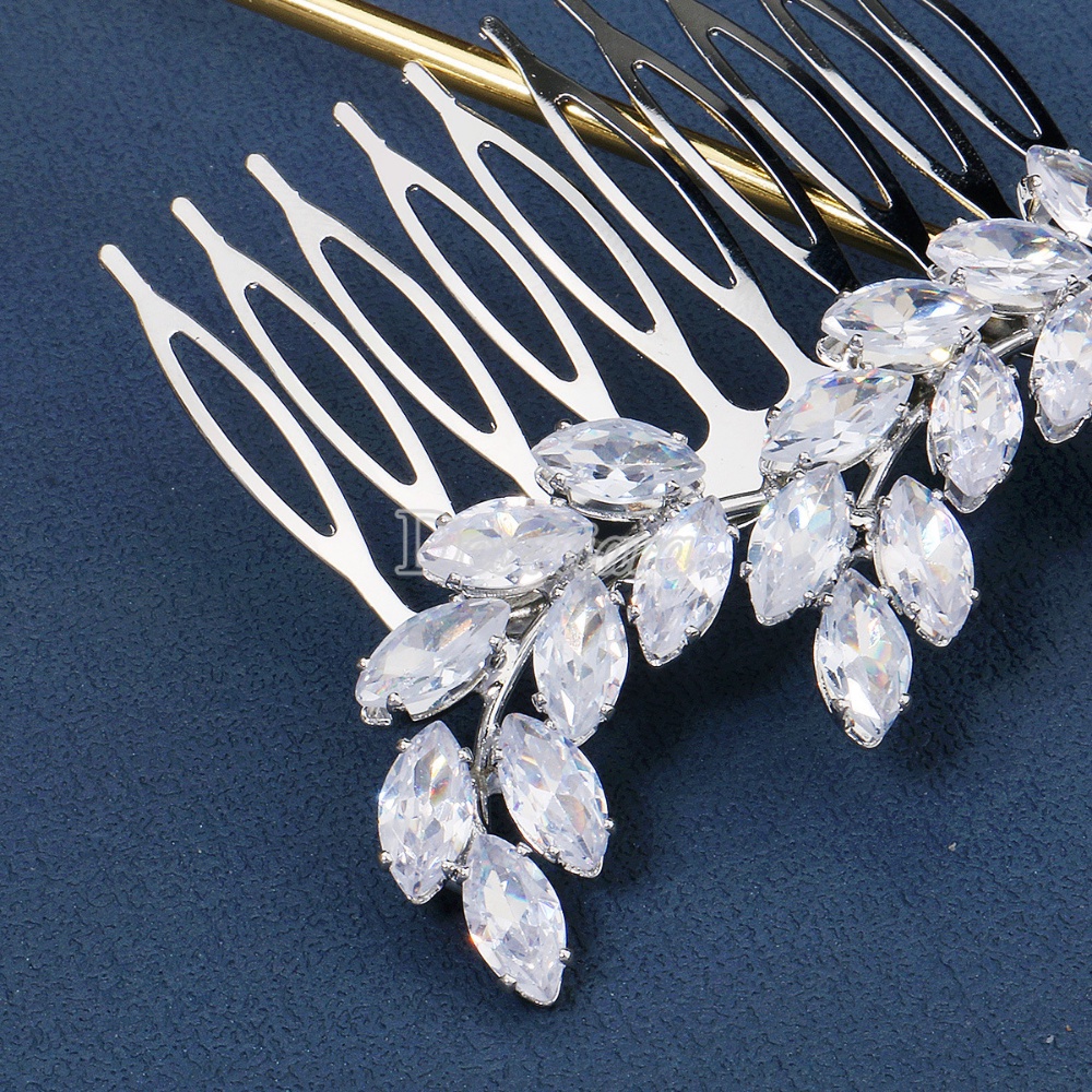 Lược Cài Tóc Đính Đá Mắt Ngựa Đa Năng Cho Cô Dâu