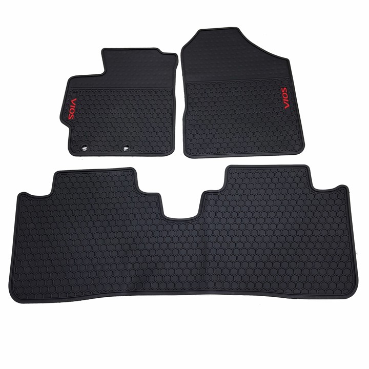 Thảm sàn, lót sàn cao su 3D cho Toyota Vios 2014-2019 - hàng cao cấp tặng khăn lau xe