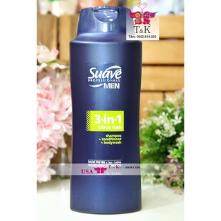 Tắm gội 3in1 suave men citrus rush