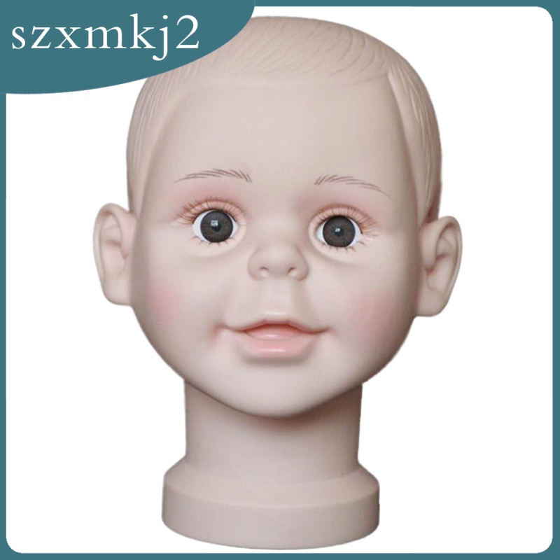 Mô Hình Đầu Ma Nơ Canh Bằng Nhựa PVC Trưng Bày Tóc Giả / Mắt Kính / Mũ Cho Bé szxmkj2