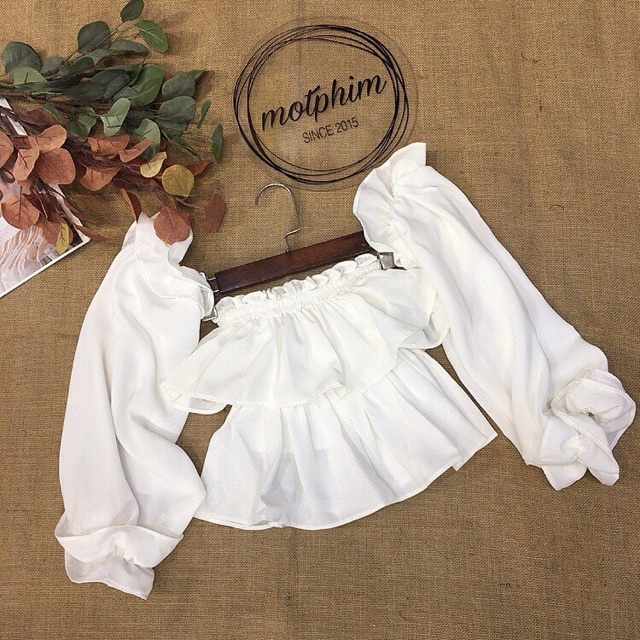 ALI TOP Áo bẹt vai bèo tầng