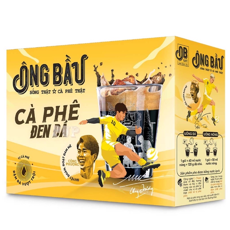 Cà Phê Đen Đá Ông Bầu Hộp 140g/10 gói *10g