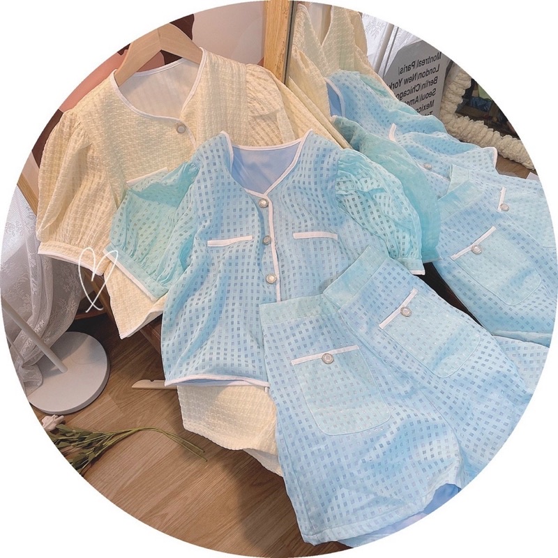 SET LỖ LƯỚI VIỀN NÚT + SHORT 2m