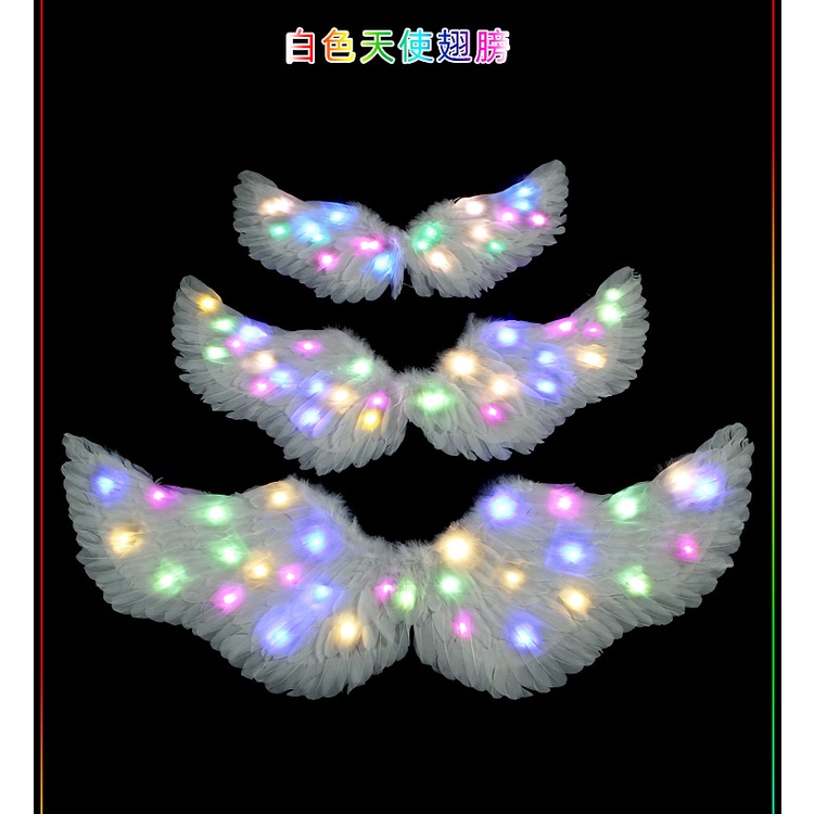 Cánh Thiên Thần Lông Vũ Phát Sáng Dùng Để Biểu Diễn Chụp Ảnh Nàng Tiên Elf Cho Người Lớn Và Trẻ Em [Số Lượng Có