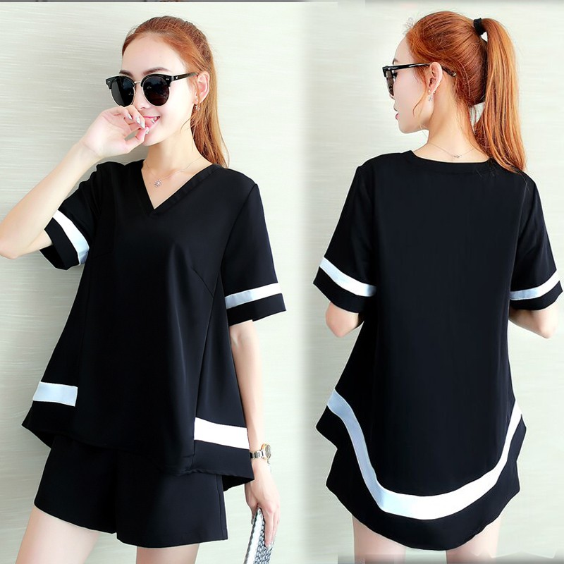 Bộ cộc cổ V cho người béo mập