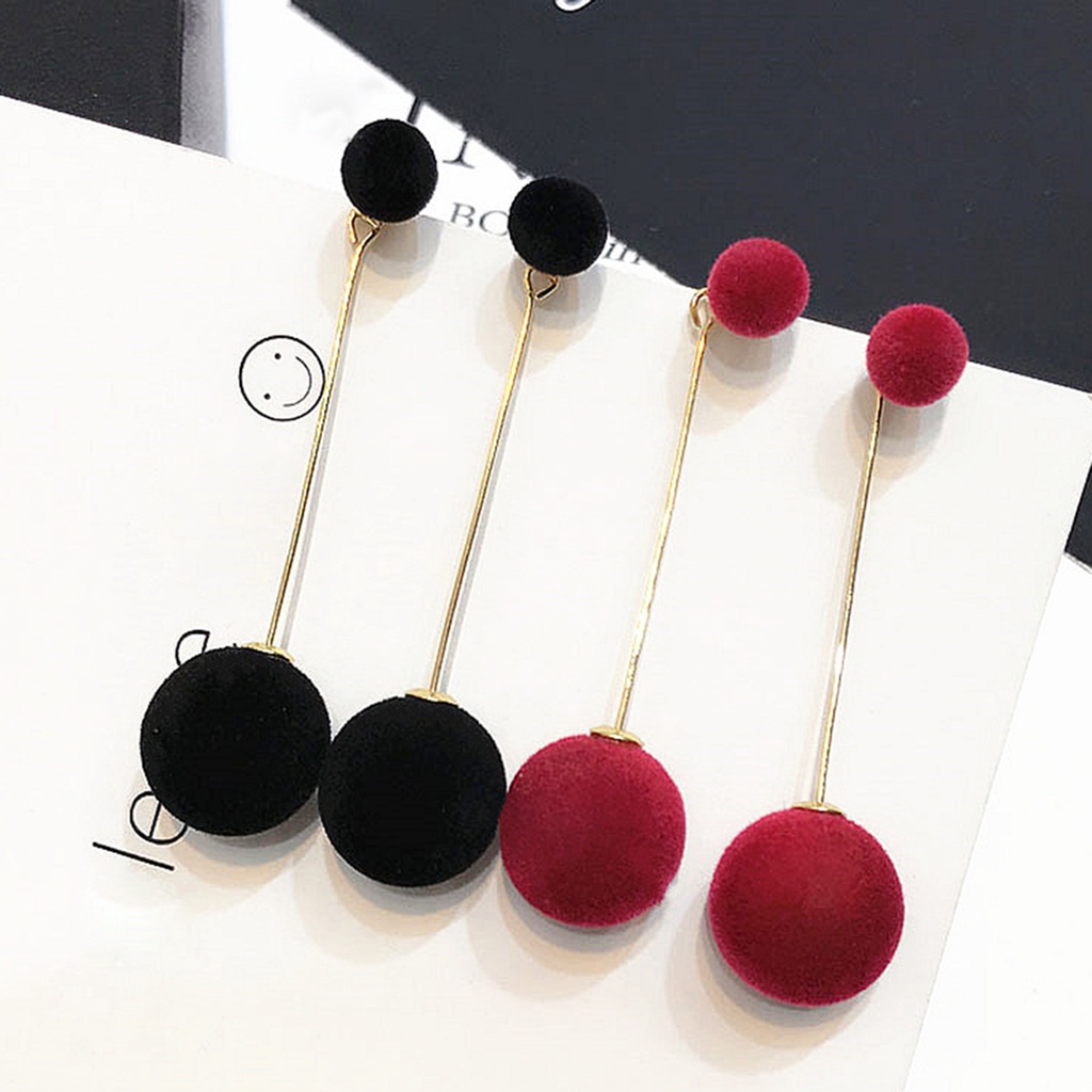 Đôi bông tai dáng rơi họa tiết bông tròn kiểu dáng thời trang cho nữ