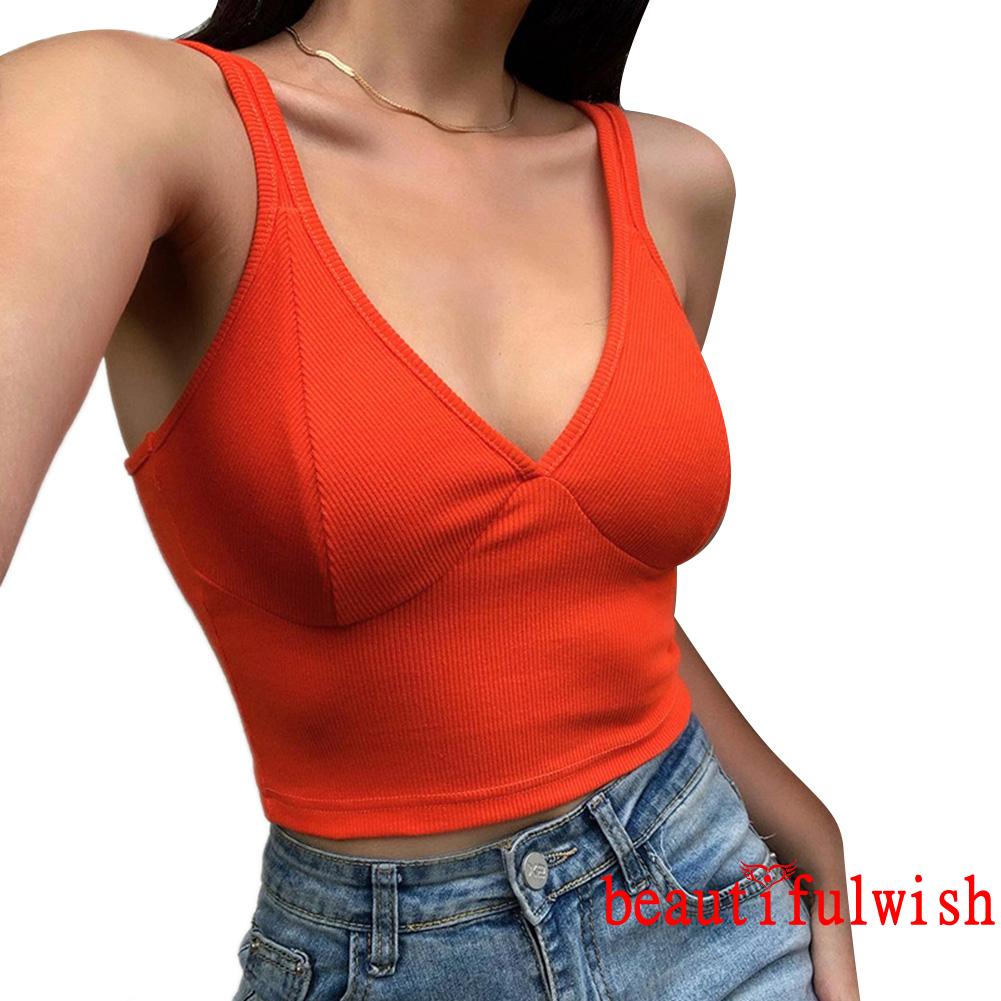 Áo Lửng Nữ Không Tay Cổ Chữ V Thời Trang Quyến Rũ | BigBuy360 - bigbuy360.vn