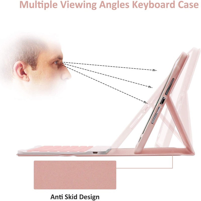Ốp Bao Da Máy Tính Bảng Kèm Bàn Phím Bluetooth Không Dây Mỏng Nhẹ Có Ngăn Đựng Bút Cho ipad mini 1 2 3 4 5 6 Giá Đỡ
