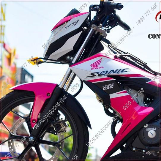 Decal Xe Máy - Tem Trùm Sonic Hồng Siêu Kute
