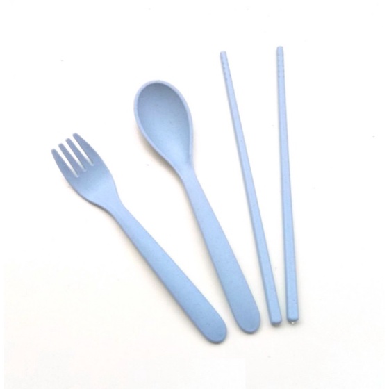 Bộ thìa dĩa đũa nhựa lúa mạch tiện dụng cho bé và gia đình shopNEM