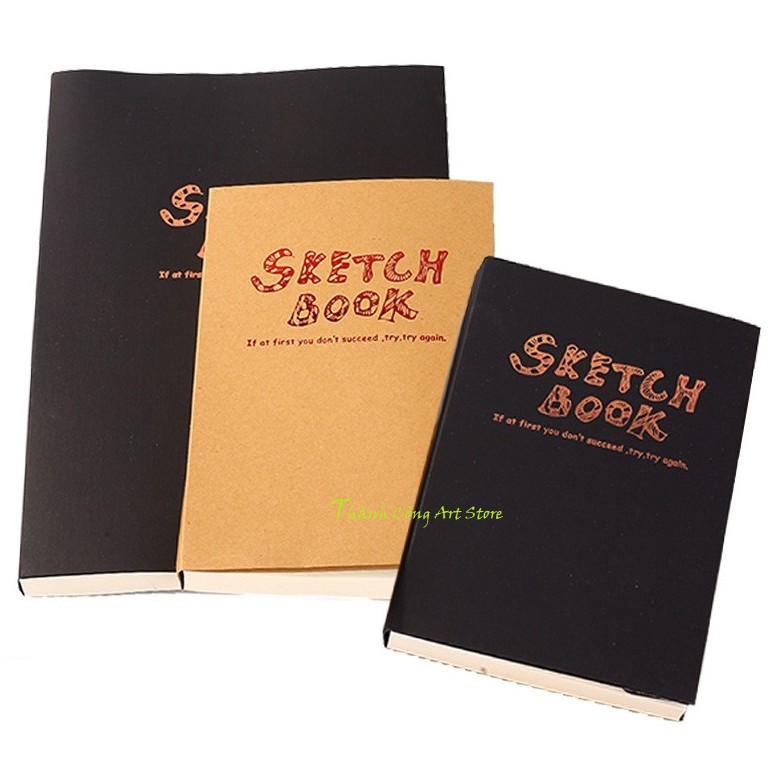 [TC Art Store] Sổ vẽ Sketch book nâu, đen A4, A5