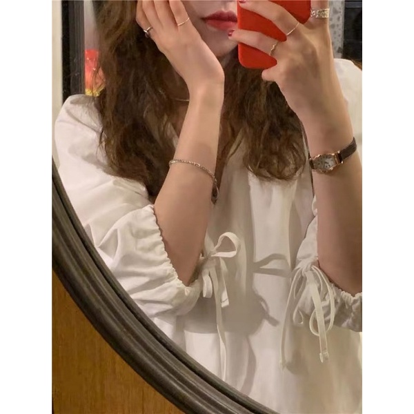 Đồng hồ đeo tay mặt số La Mã phong cách retro Hàn Quốc cho nữ