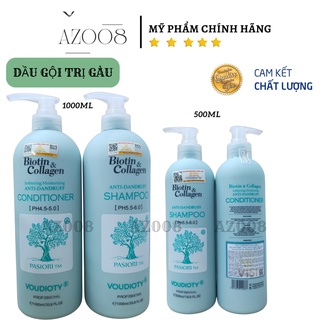 Cặp dầu gội xả Biotin collagen Giảm Rụng Tóc, phục hồi tóc khô xơ 500ml-1000ml AZ008