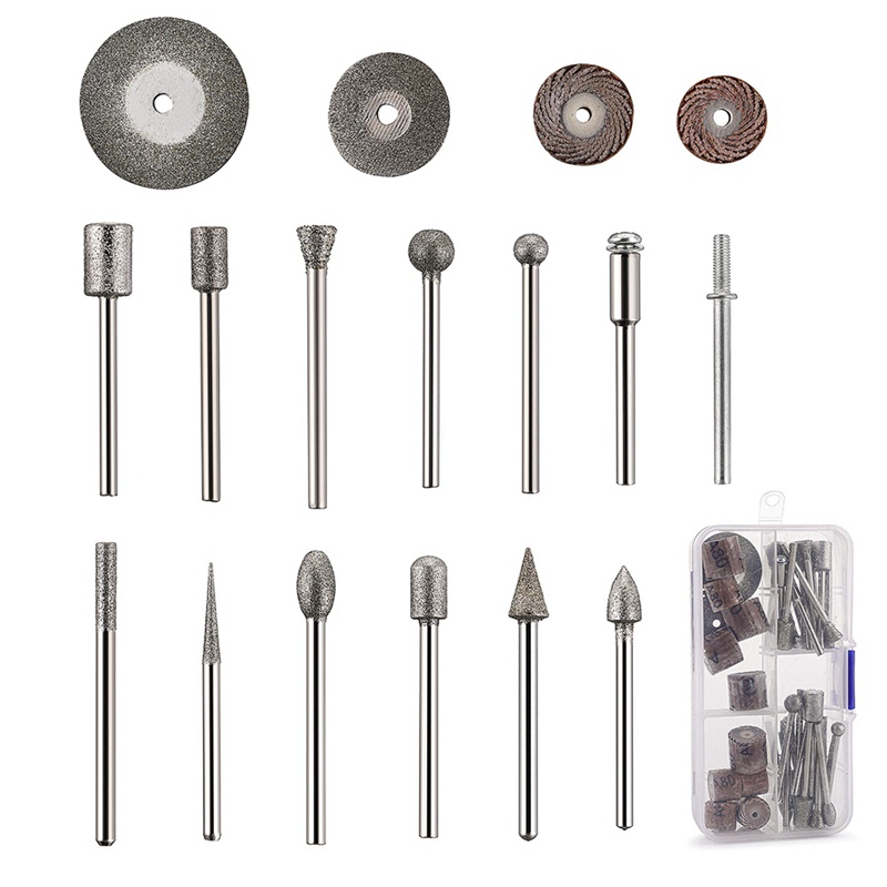 Bộ 43 Mũi Khoan Đá 26 Lỗ Khoan 10Mm 4 Cắt Kim Cương 3 Bằng Kim Loại