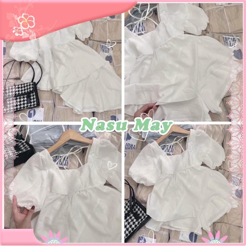BỘ ĐŨI TIỂU THƯ 🦋 SET TRẮNG ÁO BaByDoll Kèm QUẦN SHORT NỮ🦋