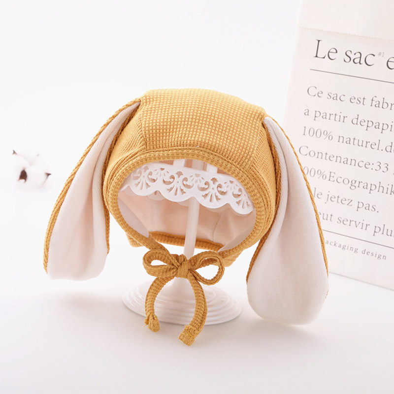 Mũ trùm đầu thiết kế tai thỏ giữ ấm dành cho các bé