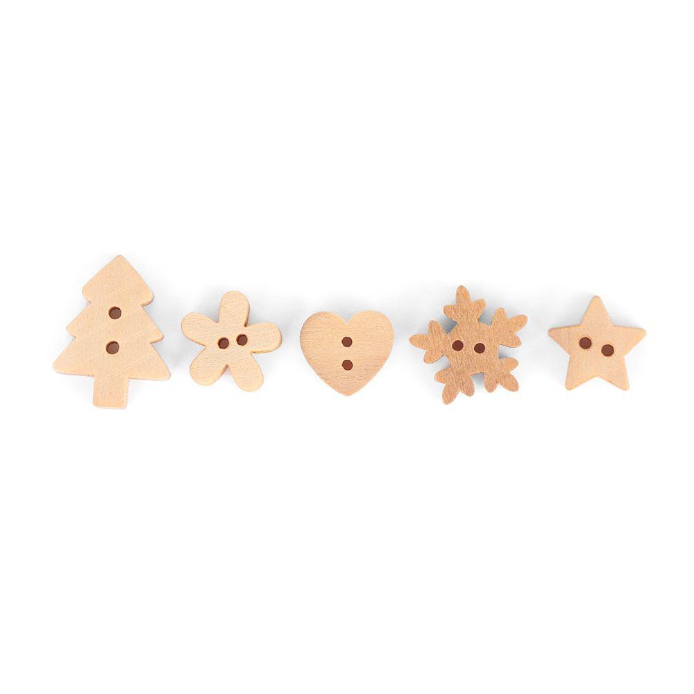 SUSANS Set 100 Nút Gỗ 2 Lỗ Trang Trí Scrapbook