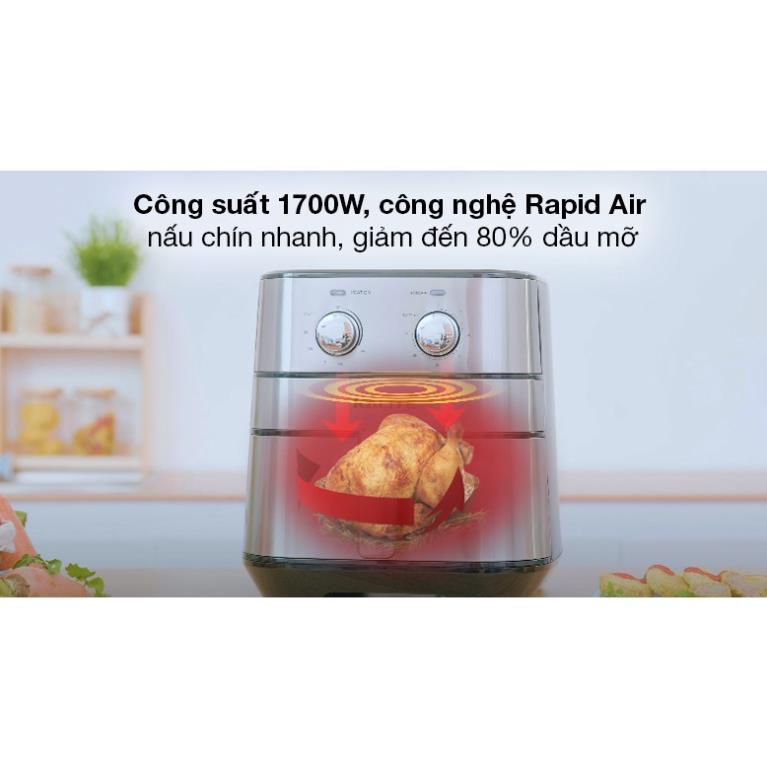 Nồi chiên không dầu KALITE Q5, Dòng nồi chiên không dầu cơ dễ dùng, bền khoẻ, thiết kế hiện đại sang trọng, Bh 12 tháng