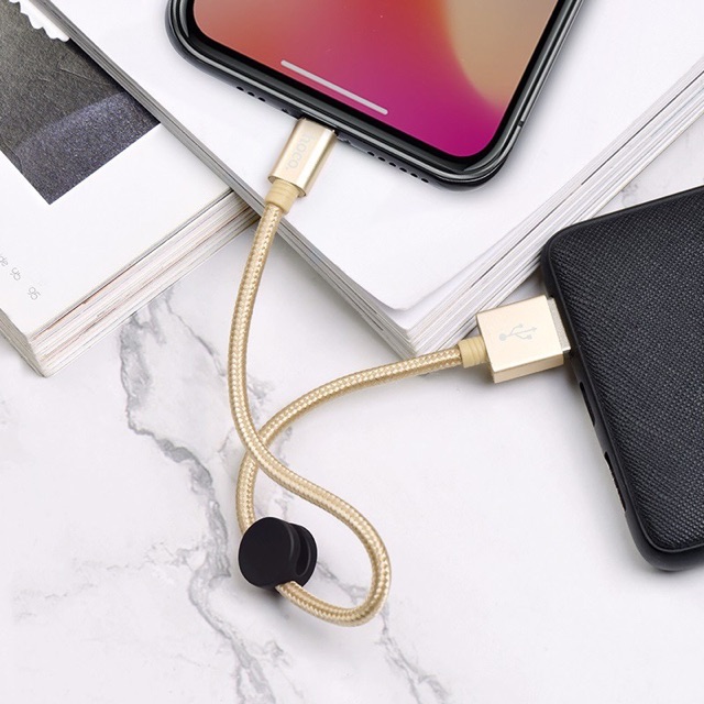 HOCO X35 2.4A DÀI 25cm CÁP SẠC NGẮN SẠC NHANH DÂY DÙ Cáp Lightning iPhone iPad - MICRO USB - USB TYPE C Cáp Sạc dự phòng