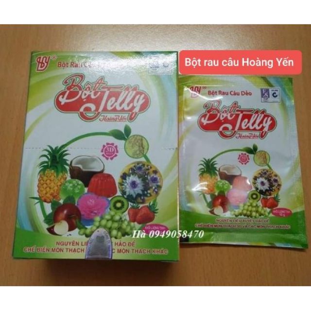 Combo 12 gói Bột rau câu dẻo jelly Hoàng Yến- hải phòng (  hộp 12 gói/ hộp )[DATE 03/2023]