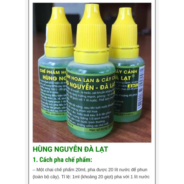 Chế phẩm Hùng Nguyễn Đà Lạt - 20ml