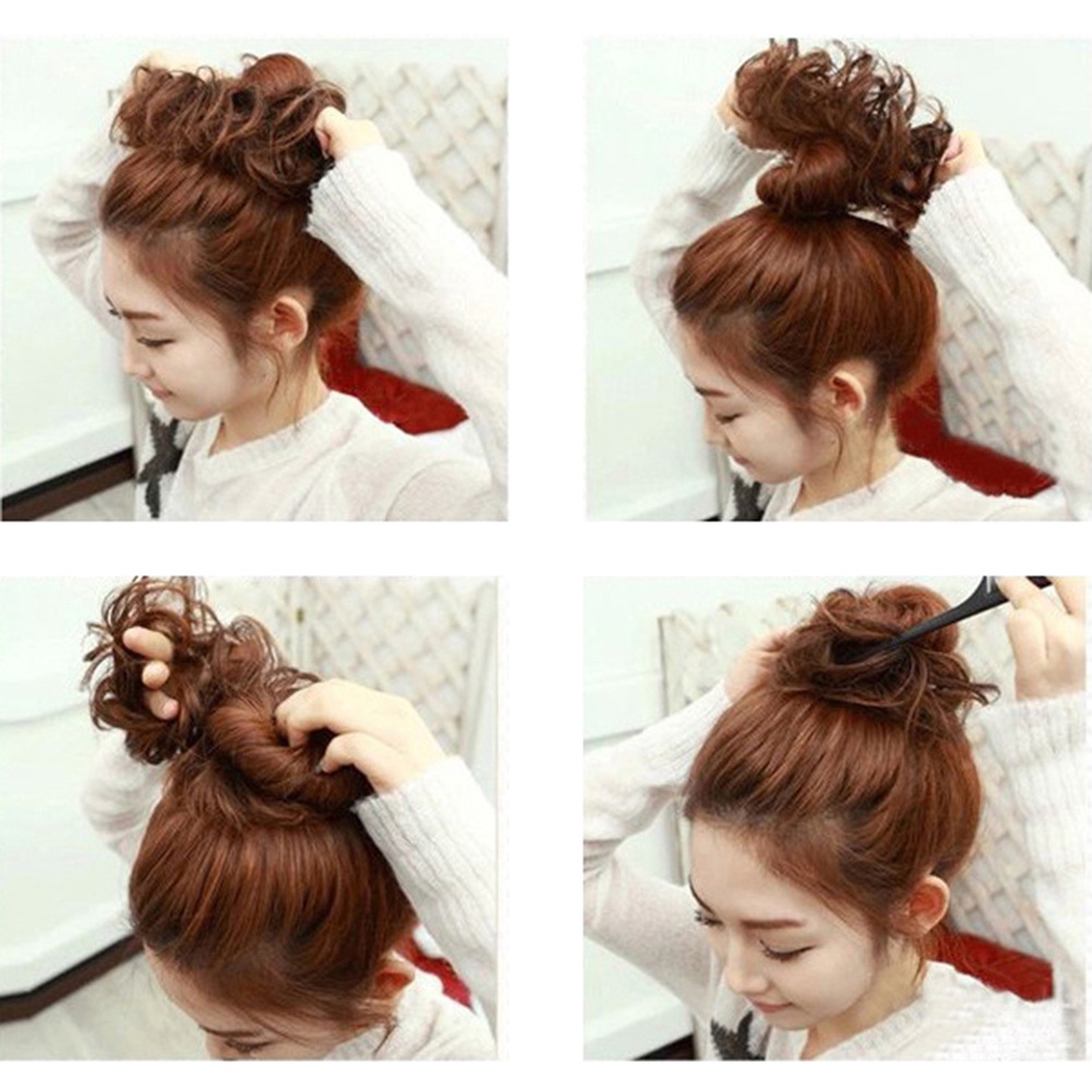 Búi Tóc Giả Đuôi Ngựa Uốn Xoăn