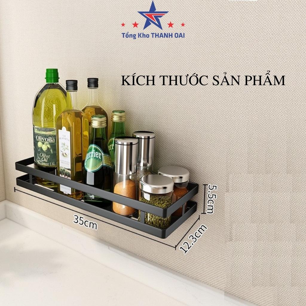 Kệ nhà bếp đa năng để đồ gia vị hình chữ nhật không cần khoan vít 35cm