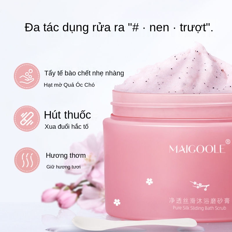 Sữa tắm Sakura tẩy tế bào chết, làm trắng da toàn thân vĩnh viễn, chết thân, kho tàng bùn khoáng Zhao Lusi