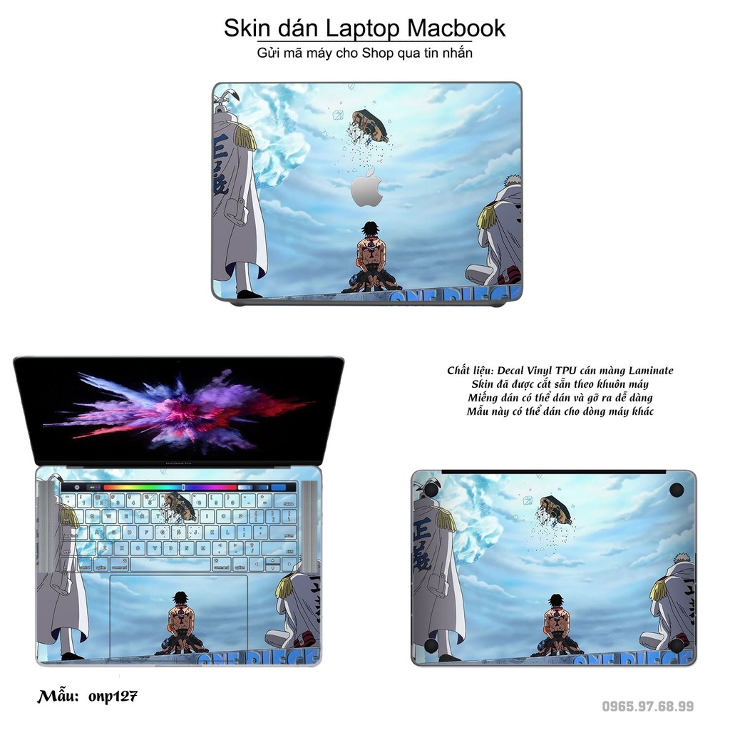 Skin dán Macbook mẫu One Piece (đã cắt sẵn, inbox mã máy cho shop)