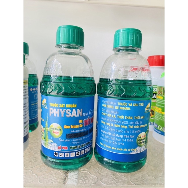 Trừ Vi Khuẩn Trên Cây Trồng Physan 20SL Physan lạnh 450ml, Trừ cháy bìa lá, thối nhũn, nấm hồng hại cao su