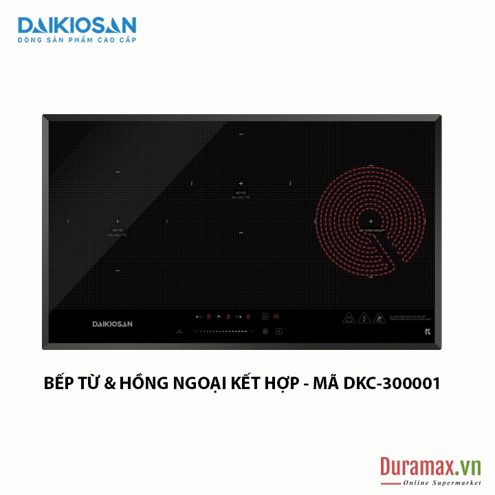 Bếp kết hợp từ và hồng ngoại Daikiosan DKC-300001 - 3 vùng nấu lắp âm