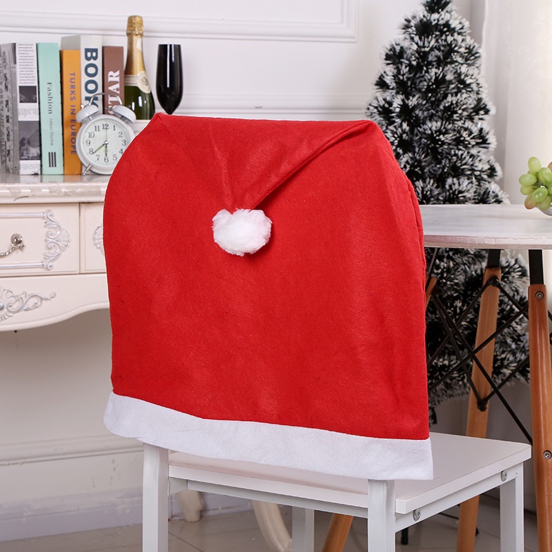 Vỏ bọc ghế hình mũ ông già Noel trang trí cho Giáng Sinh