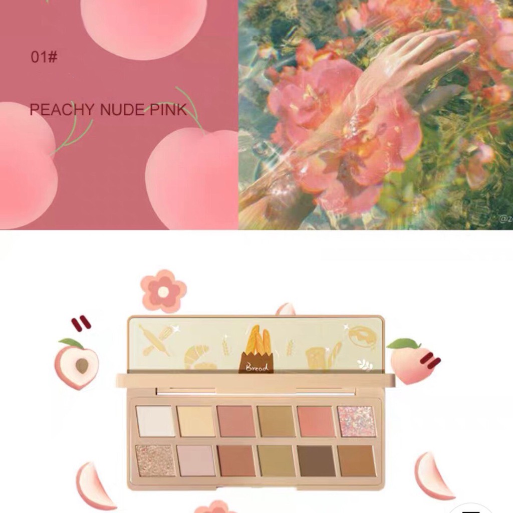 Bảng phấn mắt 12 màu bánh mì HOLD LIVE Afternoon Garden Eyeshadow Palette tông cam đào hồng đất hot trend HL470 HLIV69 | BigBuy360 - bigbuy360.vn