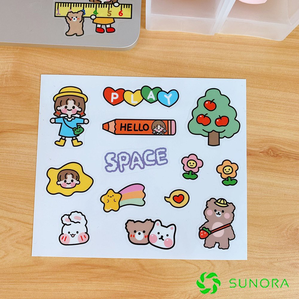 Sticker Decal Trang Trí Cô Gái Cute Nhật Bản Miếng Dán Sổ Tay Vali