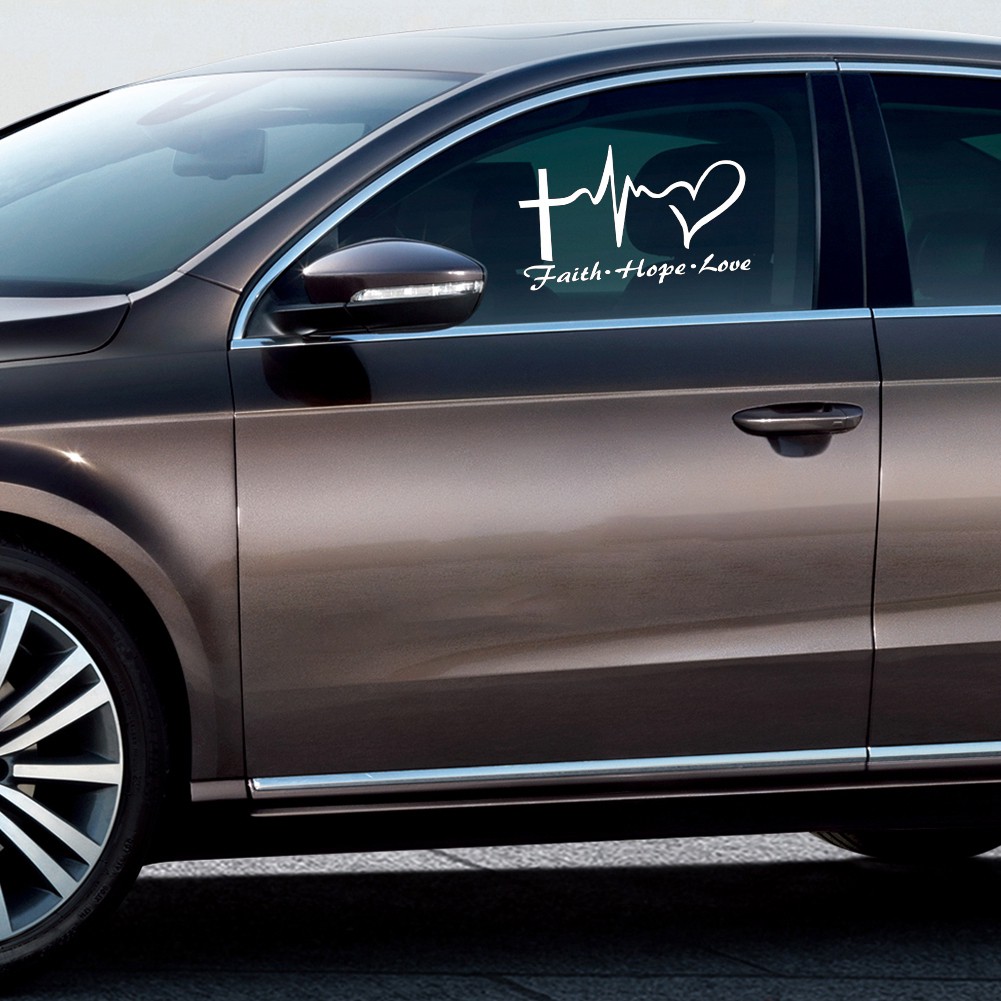 Decal Vinyl Cầu Nguyện Kích Thước 14.6Cmx9Cm Trang Trí Xe Hơi