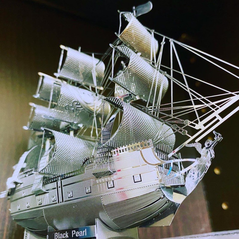 Đồ Chơi Lắp Ráp Mô Hình Thép 3D Piececool Tàu Black Pearl Trong Phim Cướp Biển Carribean