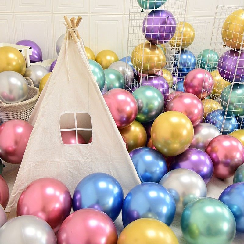 Set 50 quả bóng bay siêu nhũ nhiều màu sắc 10inch