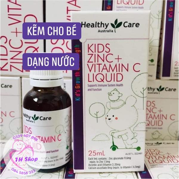 Kẽm Nước Healthy Care Kids Zinc + Vitamin C Liquid 25ml Tăng Cường Sức Đề Kháng Cho Bé