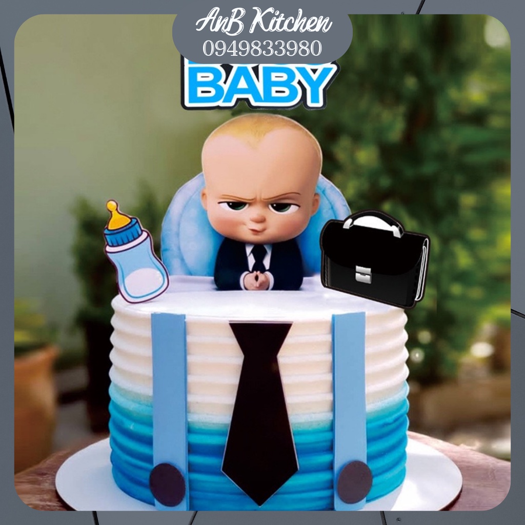 Set que cắm trang trí bánh kem bánh sinh nhật BABY BOSS 7 chi tiết