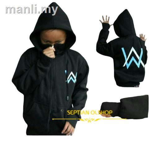 Áo Khoác Hoodie Có Khóa Kéo In Hình Ninja Alan Walker Màu Trắng / Đen Cho Bé