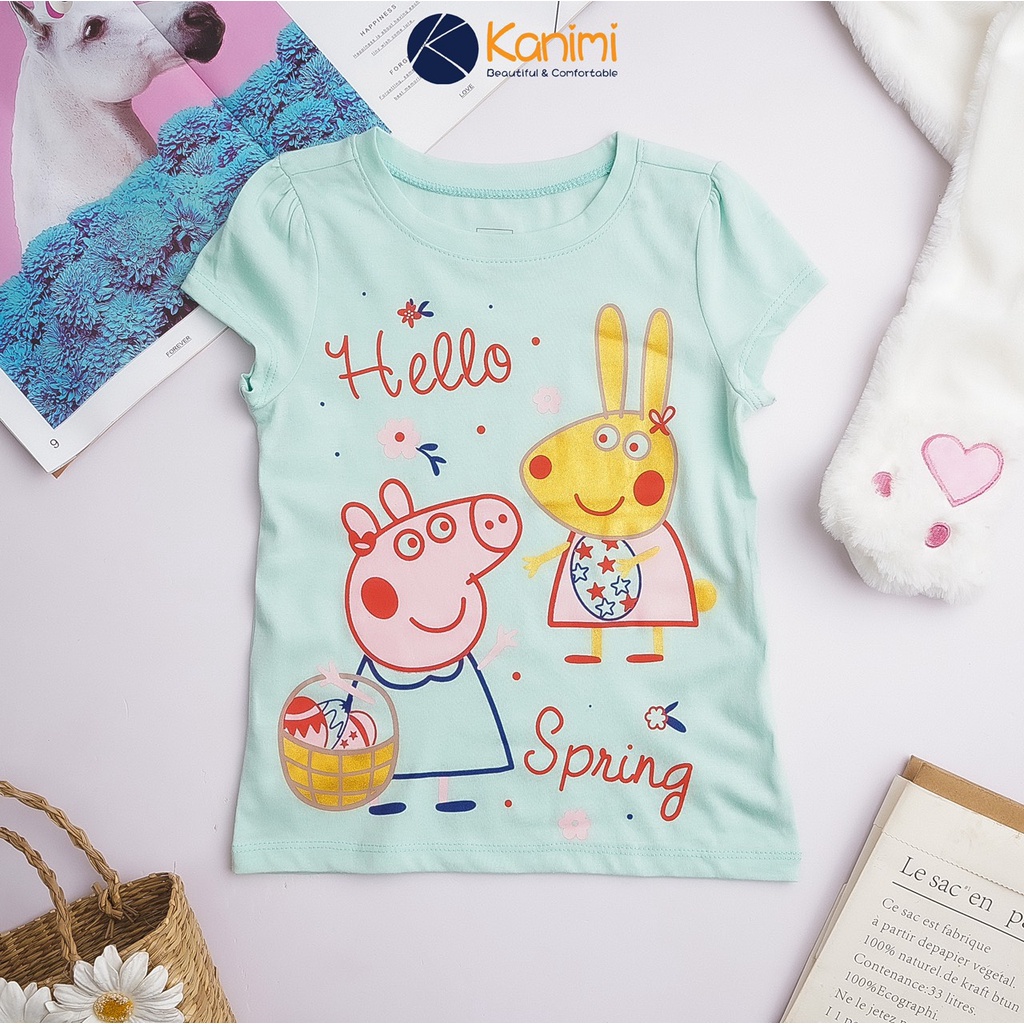 Áo thun bé gái Gap kids chất cotton đẹp mềm in hình esla size đại 4-14 tuổi