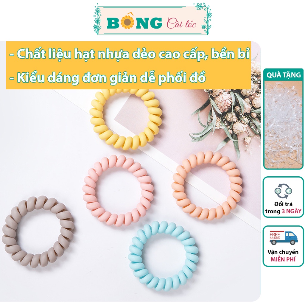 Dây cột tóc lò xo phong cách Hàn Quốc màu pastel kích thước lớn LX20 - cột tóc lò xo BÔNG Cài Tóc