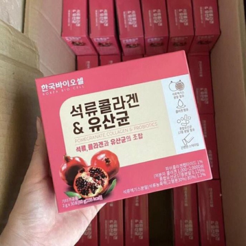 Bột Collagen Uống Lựu Đỏ Bio Cell Hàn Quốc – 30 Gói