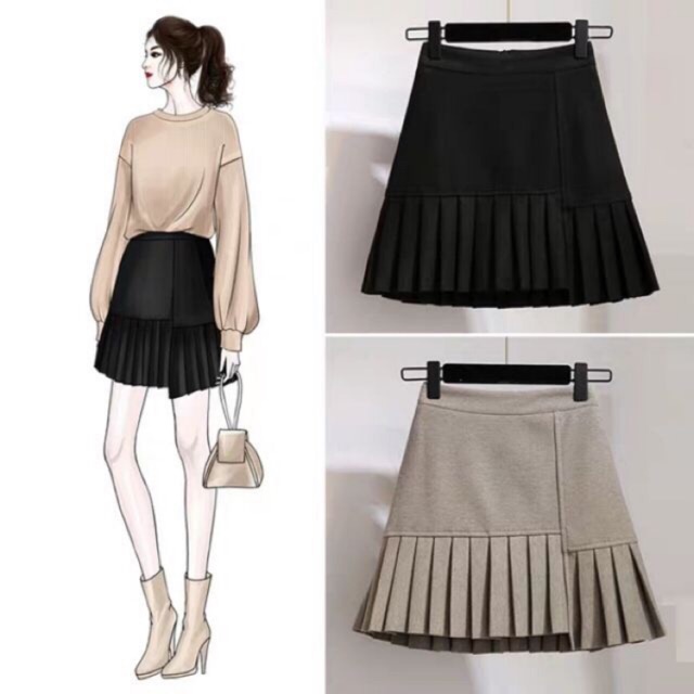 chân váy xếp ly BIGSIZE có quần trong