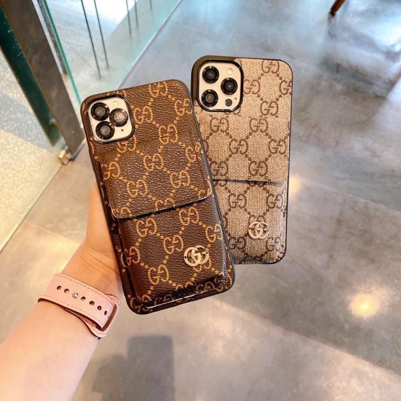 Ốp iphone da guc.ci kèm ví