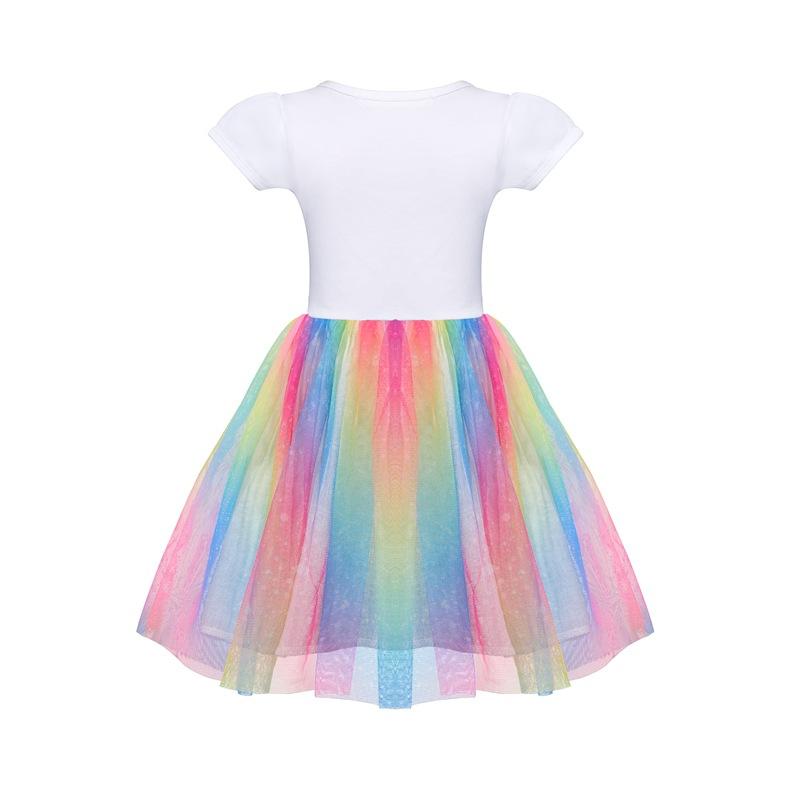 Năm Mới Quần Áo Trẻ Em Màu Cầu Vồng Trang Phục Dự Tiệc Unicorn Dresses Dễ Thương In Hình Động Vật Unicorn Dress Cho Trẻ Em Cô Gái 3-10 Năm