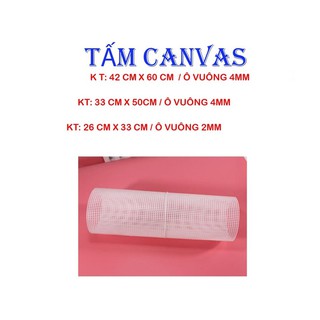[ 3 SIZE ] Tấm canvas nhựa lỗ vuông / Phụ kiện làm túi xách handmade